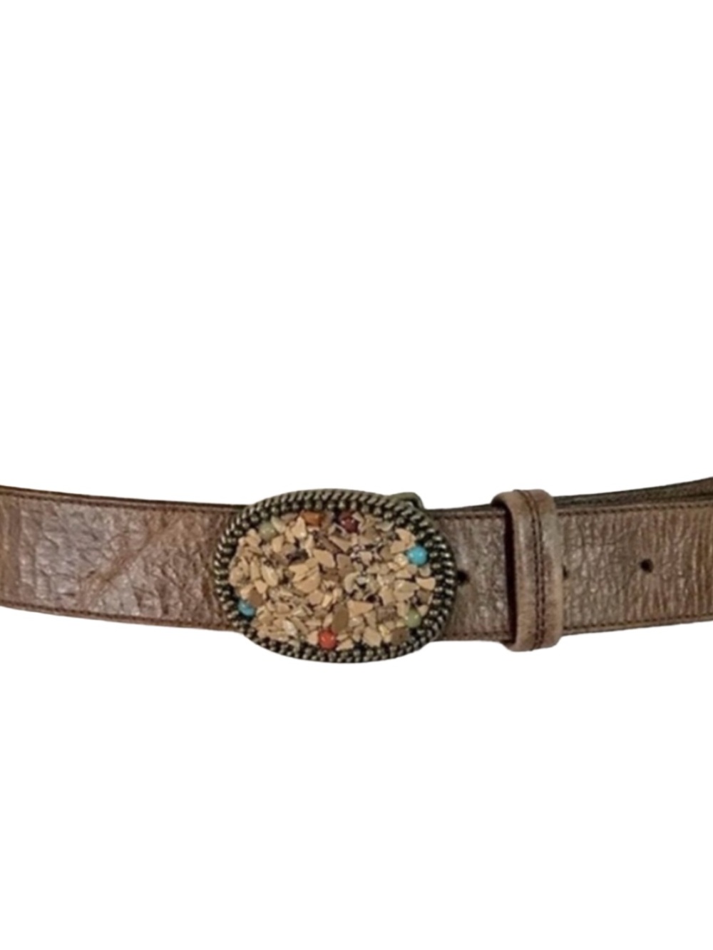 ELITE ACCESSORIES PLASTIC ROCK BUCKLE LEATHER BELT (S)